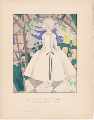 Item #1008 Gazette du Bon Ton Pochoir Print: Le Jardin de L'Infante. Paul Poiret
