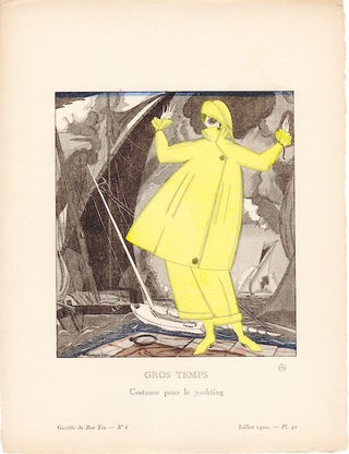 Item #1011 Gazette du Bon Ton Pochoir Print: Costume pour le Yachting. José Zinoview