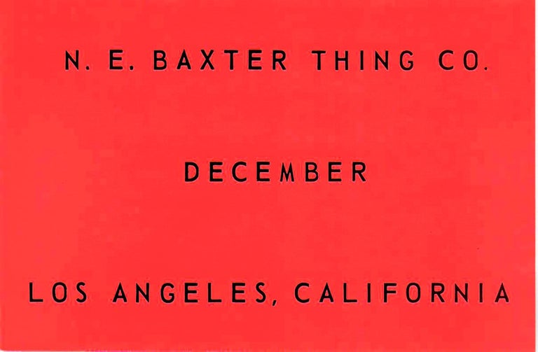 Item #1021 N.E. Thing Co.: Rolf Nelson Gallery (1966). Iain Baxter.