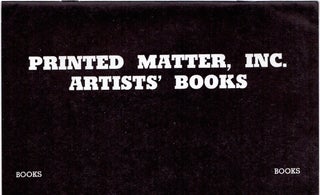 Item #1095 Printed Matter, Inc. Artists' Books Catalog/Supplement (1978