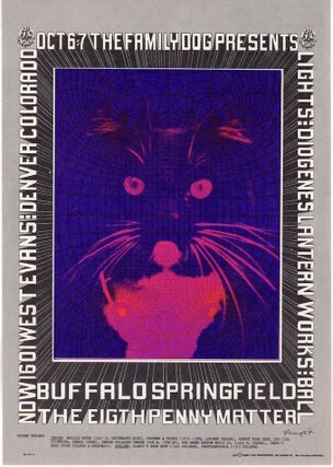 Item #1145 Buffalo Springfield and Eight Penny Matter: Family Dog Productions Concert Postcard...