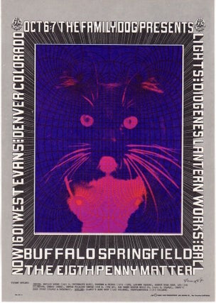 Item #1145 Buffalo Springfield and Eight Penny Matter: Family Dog Productions Concert Postcard...
