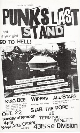 Item #1256 Punk's Last Stand Flyer (1978). Mark Sten, Mike King