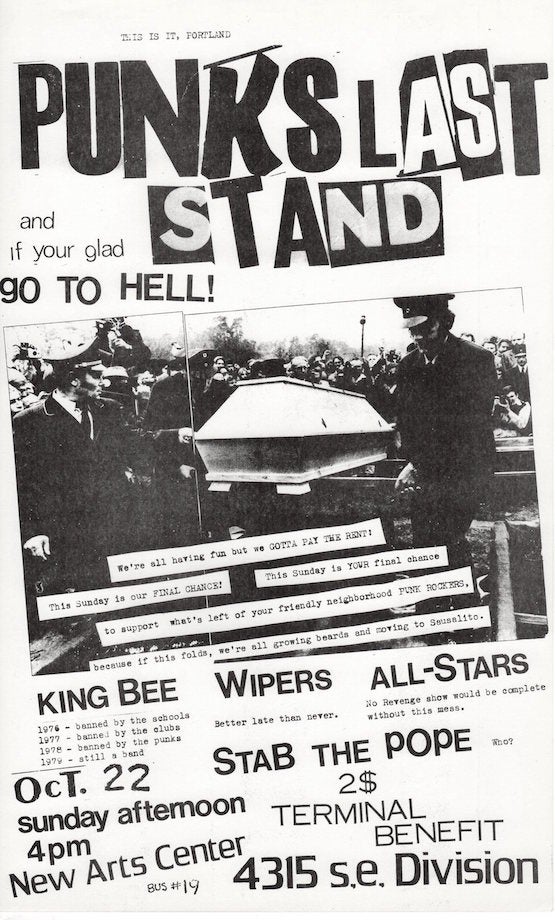 Item #1256 Punk's Last Stand Flyer (1978). Mark Sten, Mike King.