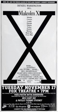 Item #1262 Malcolm X Portland Film Premiere Poster (1992). Spike Lee