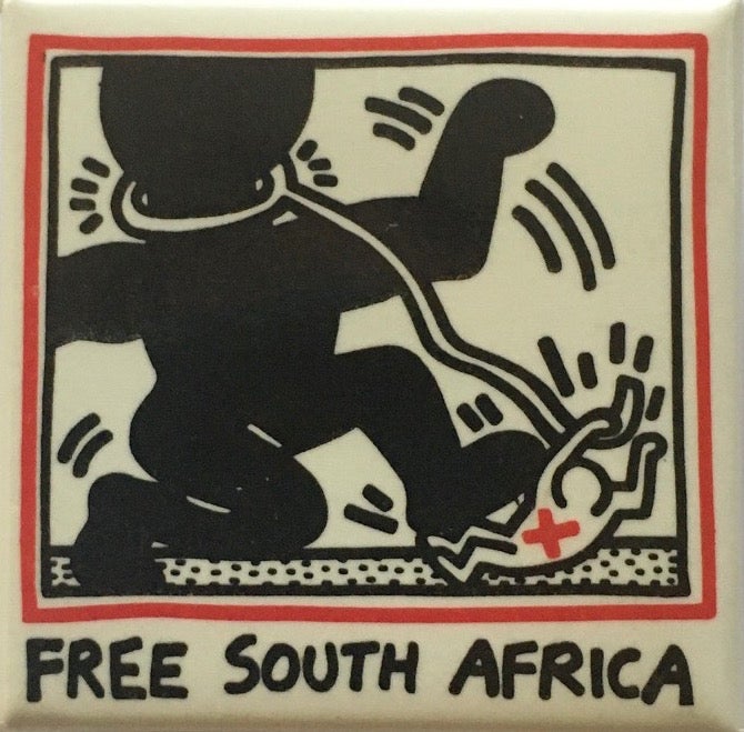 Item #1282 Free South Africa Button (1988). Keith Haring.
