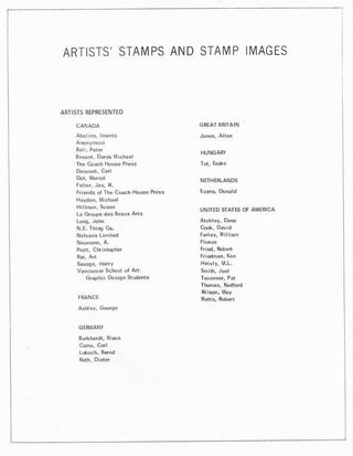 Artists' Stamps and Stamp Images; An International Invitational Exhibition