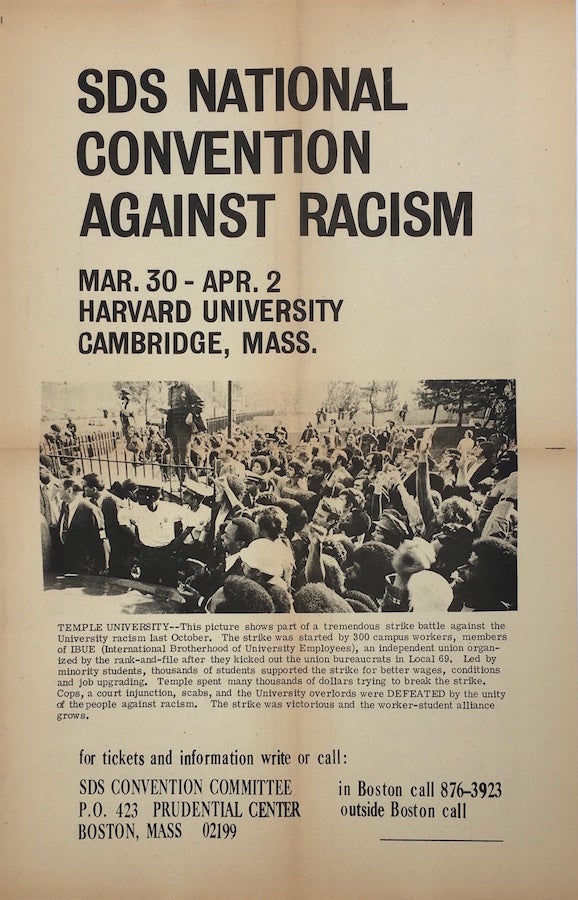 Item #1364 SDS National Convention Against Racism Poster and Flyer (1972)