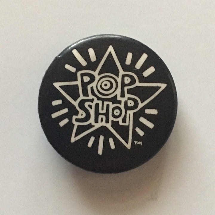 Item #1368 Pop Shop Button (Black/White, 1986). Keith Haring.