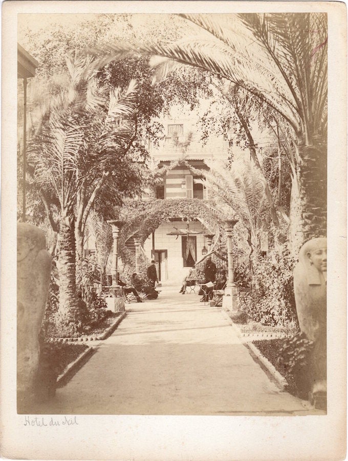 Item #1380 Albumen Photographic Print: Hotel du Nil (Egypt, Circa 1880). Pascal Sébah.