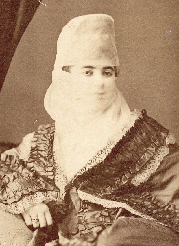Monograph Bookwerks, Albumen Photographic Print: Veiled Turkish Woman  Egypt, Circa 1880