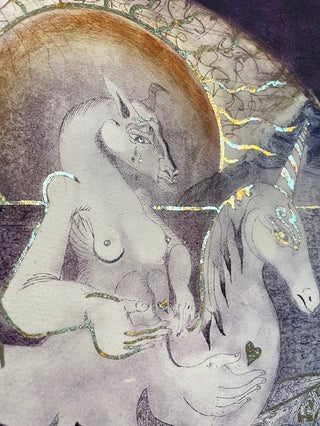 Original Signed Etching: Untitled (Unicorn and Sun, 1975)