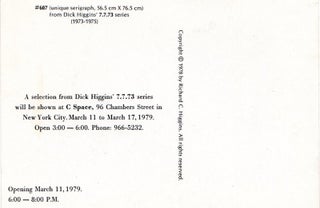 Dick Higgins: 7.7.73 Series at C Space