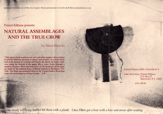 Item #1450 Natural Assemblages and the True Crow (Flyer). Alison Knowles