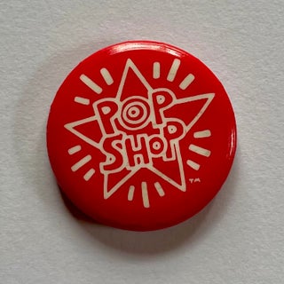 Item #1460 Pop Shop Button (Red/White, 1986). Keith Haring