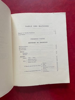 Secret de L'Art Équestre (1931); Son Application au Dressage du Cheval de Selle et d'Obstacles