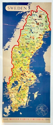 Item #1478 Swedish Centennial Pictorial Map (1948). O. Laurelius