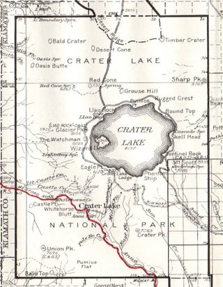 Item #1507 Crater Lake National Forest Map (1925); It's Resources: Timber, Forage, Water,...