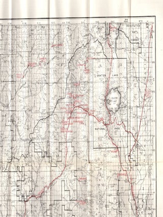 Crater Lake National Forest Map (1930); It's Resources: Timber, Forage, Water, Recreation