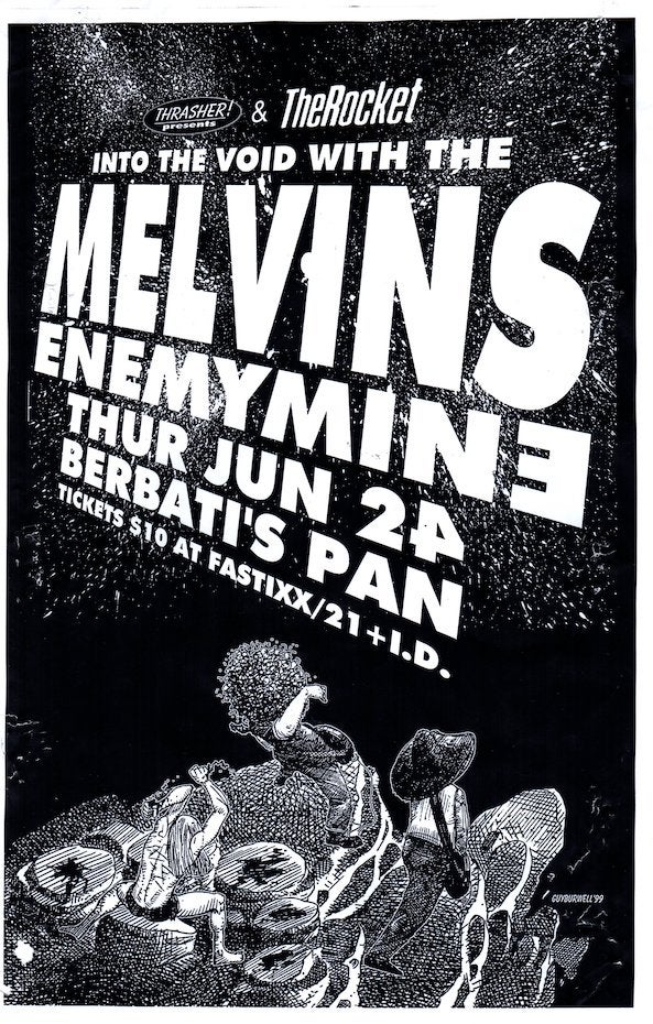 Item #1525 The Melvins and Enemy Mine at Berbati's Portland (1999). Guy Burwell.