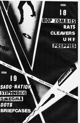 Item #1531 Two Nights of Portland Punk: Rats, Sado-Nation, Cleavers, Smegma Poster (1980