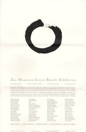 Item #1536 Zen Mountain Center Benefit Exhibition Poster (circa 1966). Shunry Suzuki, Mike Dixon