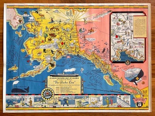 Item #1553 A Good-Natured Map of Alaska: Showing the Services Offered by "The Alaska...