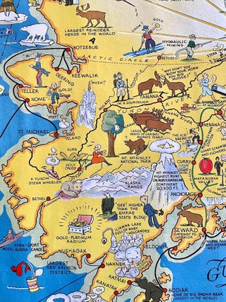 A Good-Natured Map of Alaska: Showing the Services Offered by "The Alaska Line" (1934)