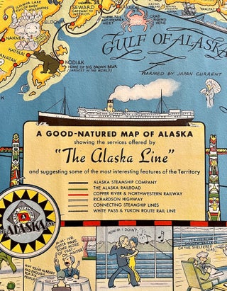A Good-Natured Map of Alaska: Showing the Services Offered by "The Alaska Line" (1934)