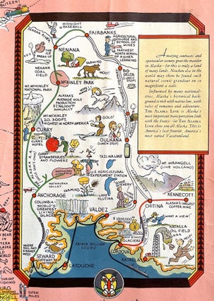A Good-Natured Map of Alaska: Showing the Services Offered by "The Alaska Line" (1934)