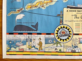 A Good-Natured Map of Alaska: Showing the Services Offered by "The Alaska Line" (1934)