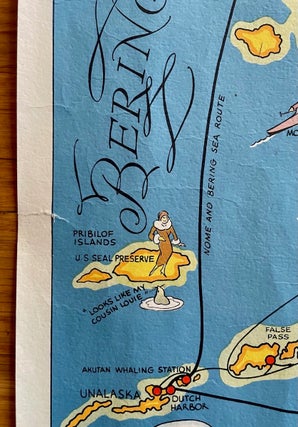 A Good-Natured Map of Alaska: Showing the Services Offered by "The Alaska Line" (1934)