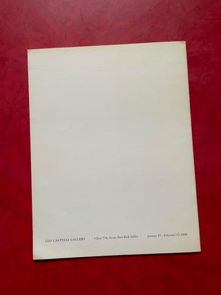 Bruce Nauman (First Solo Show Catalog, 1968)