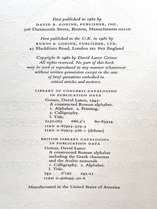 A Constructed Roman Alphabet: A Geometric Analysis of the Greek and Roman Capitols and of the Arabic Numerals
