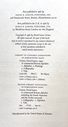 A Constructed Roman Alphabet: A Geometric Analysis of the Greek and Roman Capitols and of the Arabic Numerals