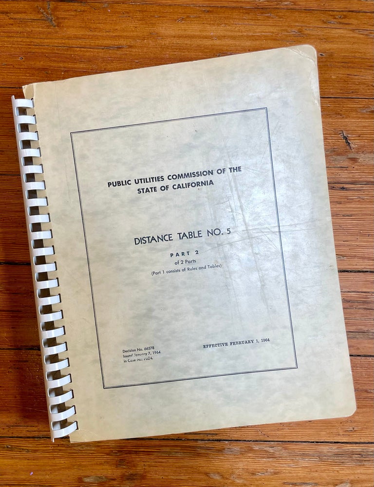 Item #1831 Public Utilities Commission of the State of California: Distance Table No. 5, Part 2