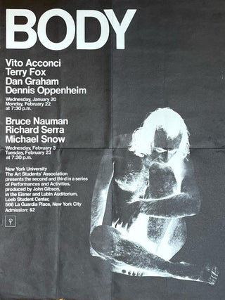 Item #1851 BODY: Poster and Announcement (1971): Vito Acconci, Terry Fox, Dan Graham, Dennis...