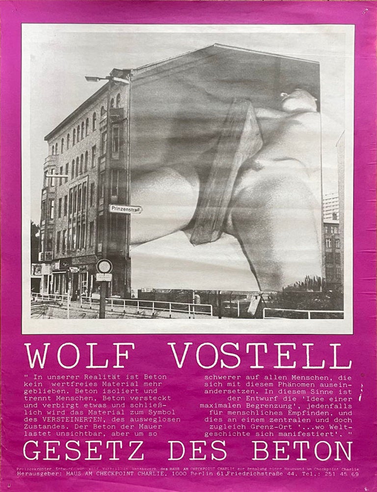 Item #1885 Wolf Vostell: Gesetz des Beton (Law of Concrete) Poster (1978). Wolf Vostell.