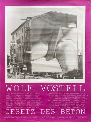 Item #1885 Wolf Vostell: Gesetz des Beton (Law of Concrete) Poster (1978). Wolf Vostell