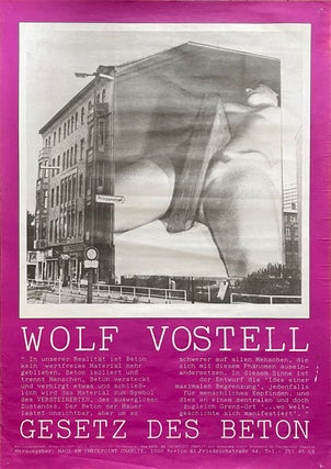 Item #1885 Wolf Vostell: Gesetz des Beton (Law of Concrete) Poster (1978). Wolf Vostell