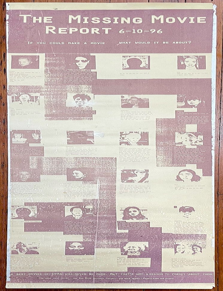 Item #1895 Miranda July: The Missing Movie Report Poster (1996). Miranda July.