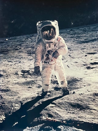 Item #1908 Four Oversized NASA Apollo 11 Moonwalk Photo Prints. Neil Armstrong, Buzz Aldrin