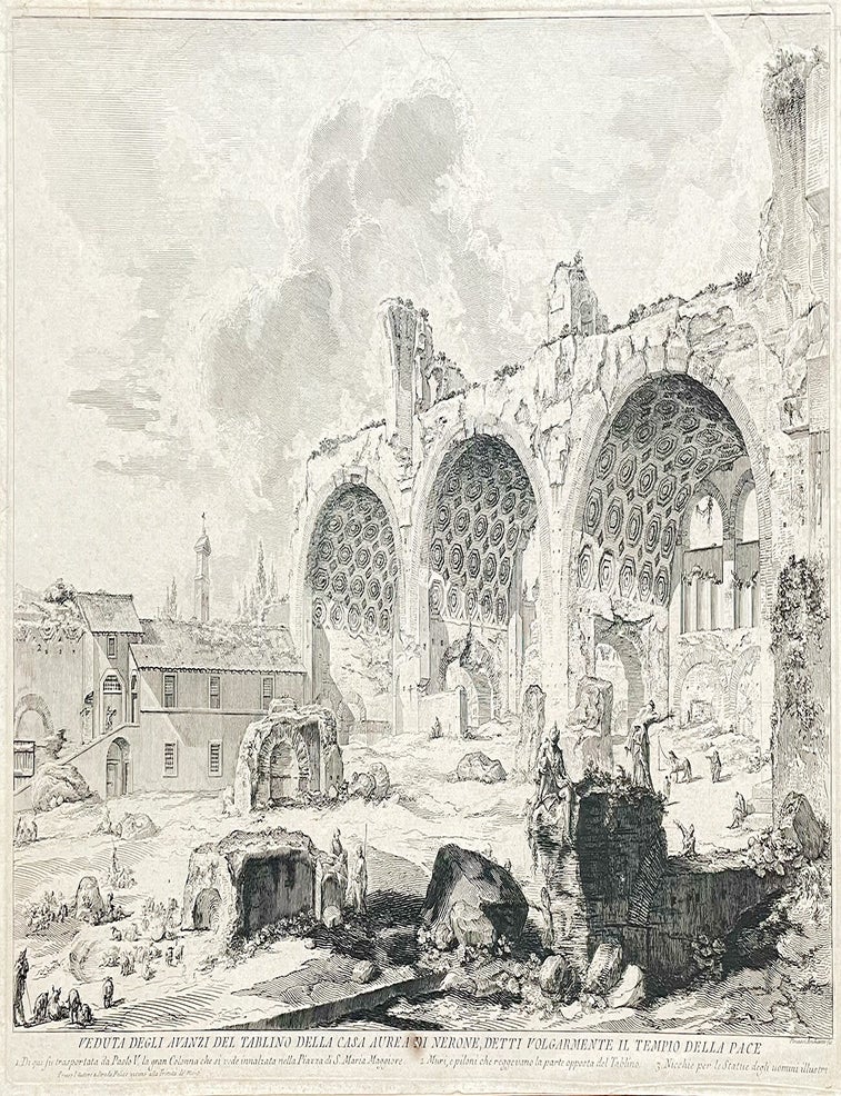 Item #1945 Original Piranesi Etching from "Views of Rome" (1757). Giovanni Battista Piranesi.