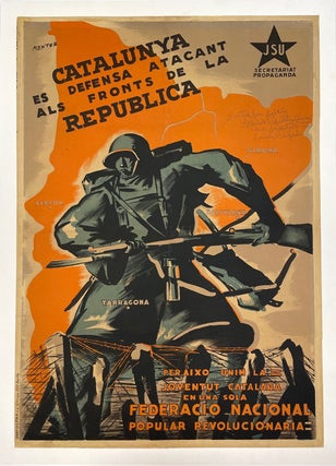 Item #1950 Spanish Civil War Poster: Signed by a Member of the Lincoln Brigade (circa 1938