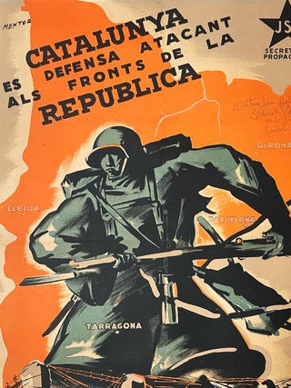 Spanish Civil War Poster: Signed by a Member of the Lincoln Brigade (circa 1938)
