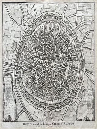Bruges Original Copper-Engraved Map (1740