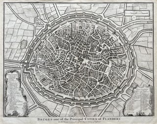 Item #2137 Bruges Original Copper-Engraved Map (1740). Isacc Basire, Engraver