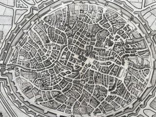Bruges Original Copper-Engraved Map (1740)