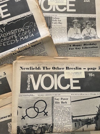 Item #2148 Stonewall Inn Uprising and First Gay Pride March: Six Issues of Village Voice...