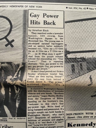 Stonewall Inn Uprising and First Gay Pride March: Six Issues of Village Voice Reporting (1969-1970)